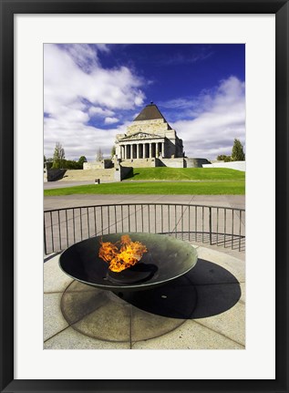 Framed Eternal Flame, Shrine of Rememberance, Melbourne, Victoria, Australia Print