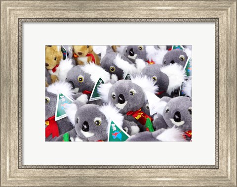 Framed Fluffy Koalas and Kangaroos, Queen Victoria Market, Melbourne, Victoria, Australia Print