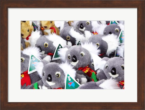 Framed Fluffy Koalas and Kangaroos, Queen Victoria Market, Melbourne, Victoria, Australia Print