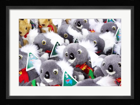 Framed Fluffy Koalas and Kangaroos, Queen Victoria Market, Melbourne, Victoria, Australia Print