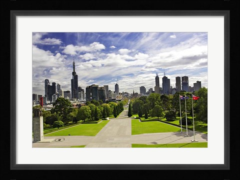 Framed View from the Shrine of Remembrance, Melbourne, Victoria, Australia Print