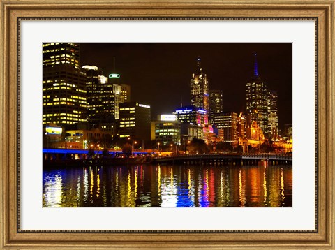 Framed Yarra River, Queens Bridge and CBD, Melbourne, Victoria, Australia Print