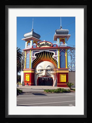 Framed Entrance Gate to Luna Park, St Kilda, Melbourne, Victoria, Australia Print