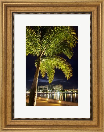 Framed Cairns, waterfront at night, North Queensland, Australia Print