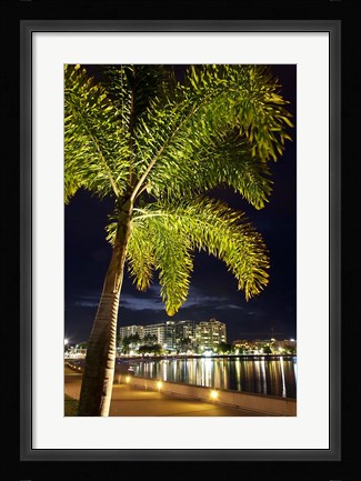 Framed Cairns, waterfront at night, North Queensland, Australia Print