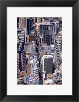 Framed Pitt Street and Sydney CBD, Sydney, Australia Print