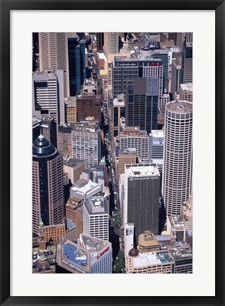 Framed Pitt Street and Sydney CBD, Sydney, Australia Print