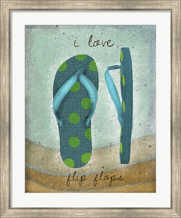 Framed I Love Flip-flops Print