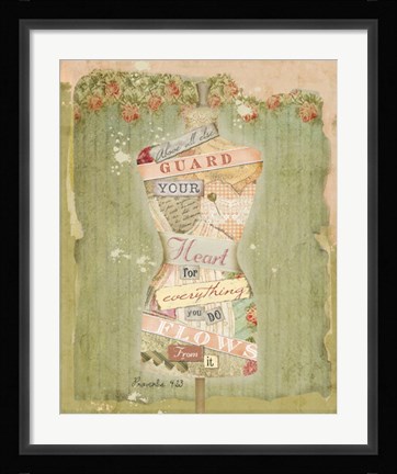 Framed Guard Your Heart I Print