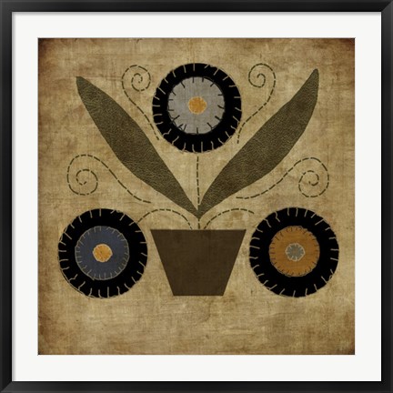 Framed American Penny Rug I Print