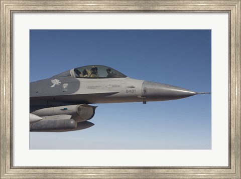 Framed F-16 Fighting Falcon During a Training Mission Print