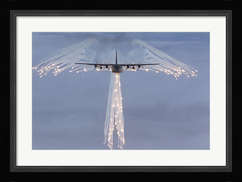 Framed MC-130H Combat Talon Dropping Flares Print