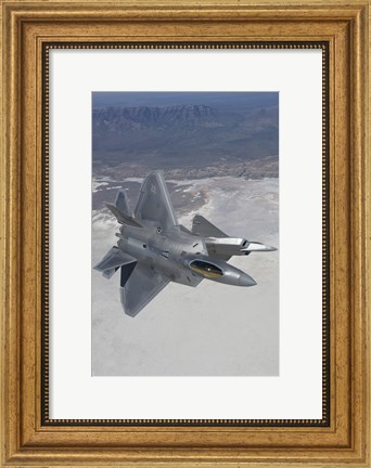 Framed Two F-22 Raptors over New Mexico (vertical) Print