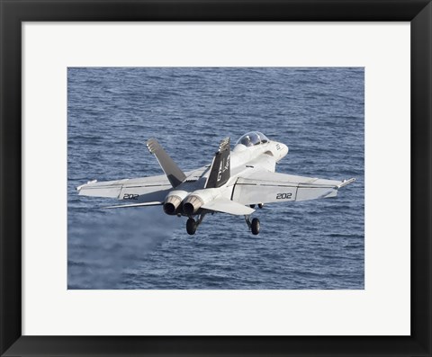 Framed F/A-18F Super Hornet Takes Of in the Arabian Sea Print