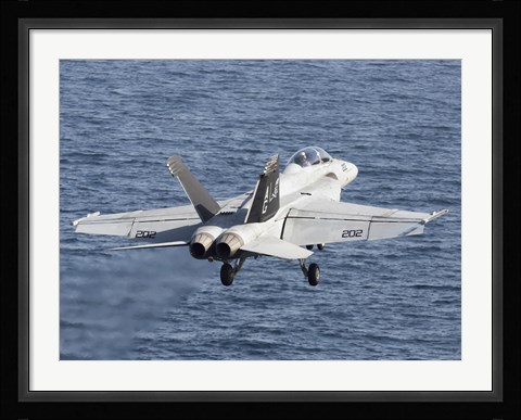 Framed F/A-18F Super Hornet Takes Of in the Arabian Sea Print