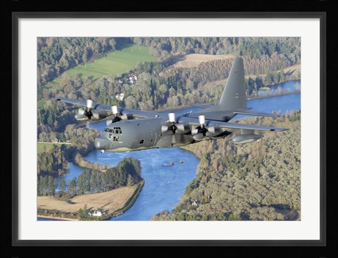 Framed MC-130P Combat Shadow Over Scotland Print