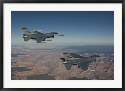 Framed Pair of F-16's near the Grand Canyon, Arizona Print