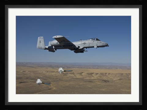 Framed A-10C Thunderbolt Releases two High Drag BDU-50's over Idaho Print