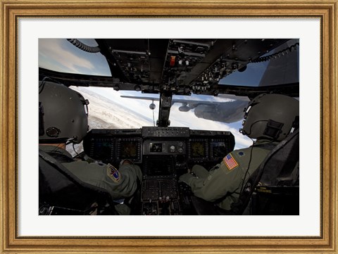 Framed CV-22 Osprey conducts Aerial Refueling with an HC-130 Print
