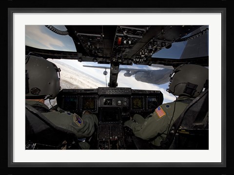 Framed CV-22 Osprey conducts Aerial Refueling with an HC-130 Print