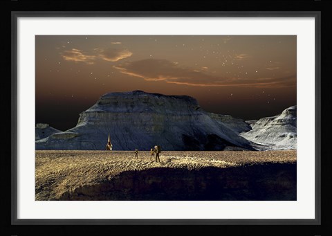 Framed Space Scene Inspired by the Novel, The City And The Stars Print