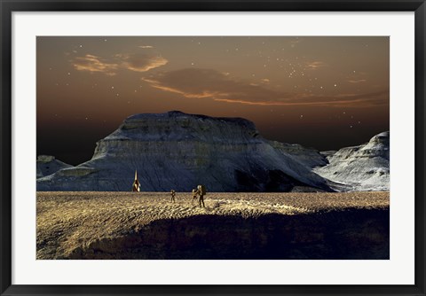 Framed Space Scene Inspired by the Novel, The City And The Stars Print