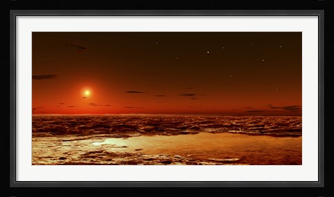 Framed Spring Arrives near the Martian Polar Cap Print