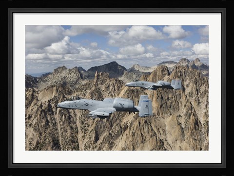 Framed Two A-10 Thunderbolt's in Central Idaho Print