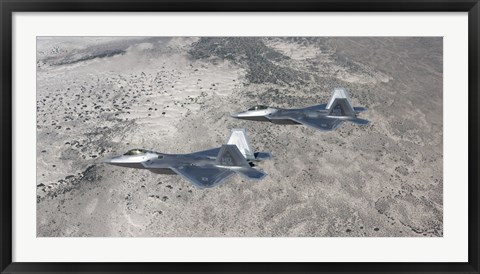 Framed Two F-22 Raptors over New Mexico Print