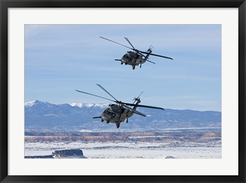 Framed Two HH-60G Pave Hawk&#39;s over New Mexico Print
