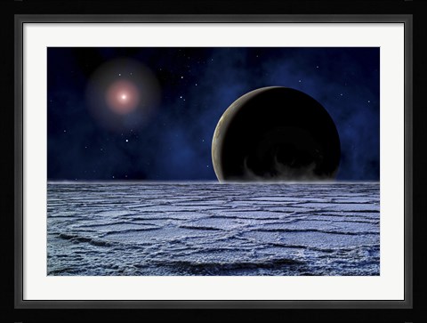 Framed Distant Star Illuminates an Extrasolar Planet Print