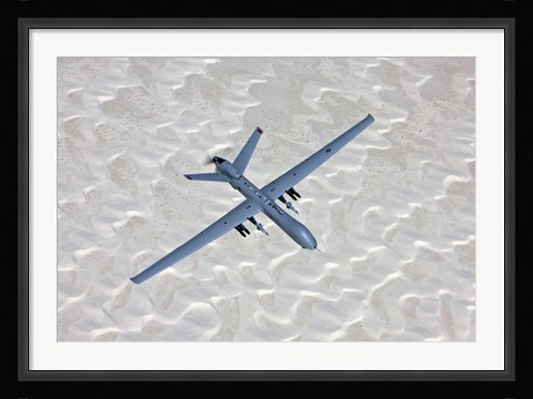 Framed MQ-9 Reaper Flies a Training Mission Over Southern New Mexico Print