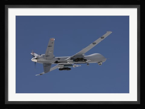 Framed MQ-9 Reaper in the Blue Skies of New Mexico Print