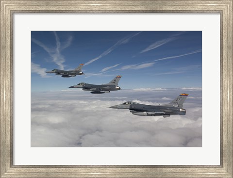 Framed Three F-16&#39;s over the Clouds of Arizona Print
