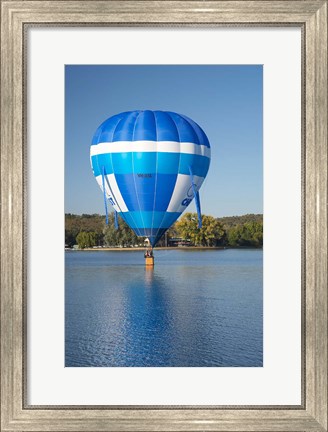 Framed Australia, Canberra, Hot Air Balloon, Lake Burley Griffin Print