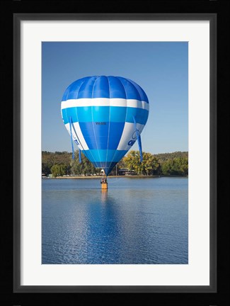 Framed Australia, Canberra, Hot Air Balloon, Lake Burley Griffin Print