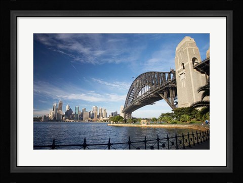 Framed Australia, New South Wales, Sydney Harbour Bridge and CBD Print