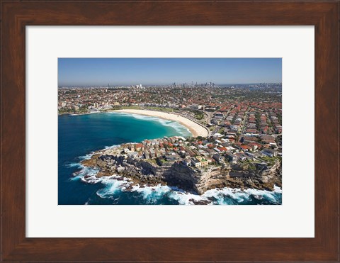 Framed Australia, New South Wales, Sydney, Bondi Beach - aerial Print