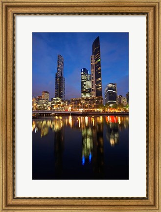Framed Australia, Victoria, City Skyline, Bridge, Yarra River Print