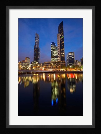 Framed Australia, Victoria, City Skyline, Bridge, Yarra River Print
