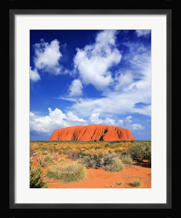Framed holy mountain of Uluru, Ayers Rock, Australia Print