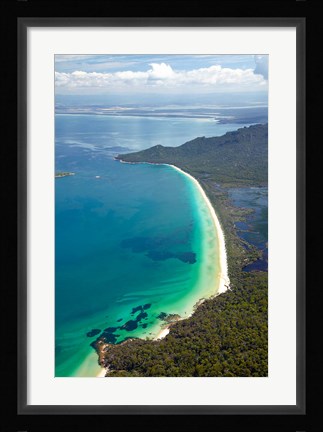 Framed Hazards Beach Coastline, Freycinet, Tasmania, Australia Print