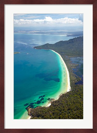 Framed Hazards Beach Coastline, Freycinet, Tasmania, Australia Print