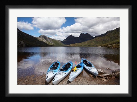 Framed Kayaks, Cradle Mountain and Dove Lake, Western Tasmania, Australia Print