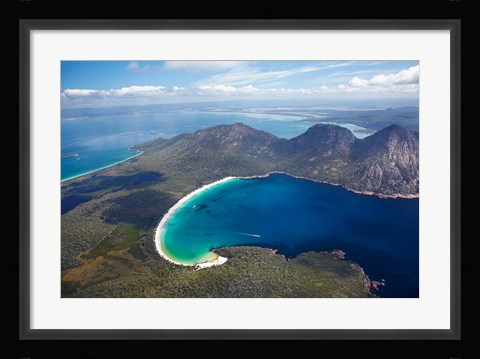 Framed Wineglass Bay and The Hazards, Freycinet National Park, Tasmania, Australia Print