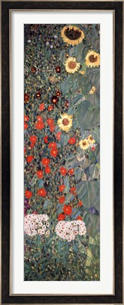 Framed Garden with Sunflowers, c.1906 Print