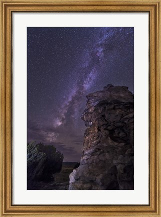 Framed Rocky Hoodoo Against the Milky Way, Oklahoma Print