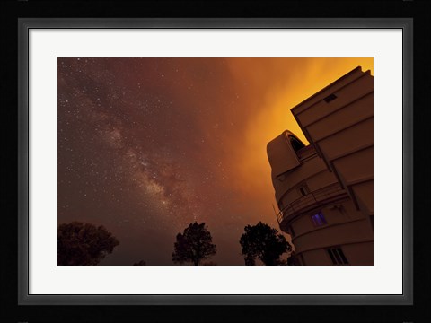 Framed Milky Way Appears through Smoke over the McDonald Observatory Print