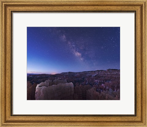 Framed Milky Way over the Needle Rock Formations of Bryce Canyon, Utah Print