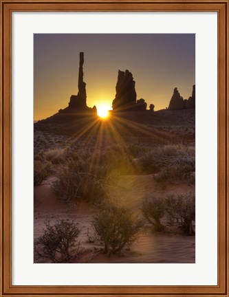 Framed Sunburst through the Totem Polein Monument Valley, Utah Print